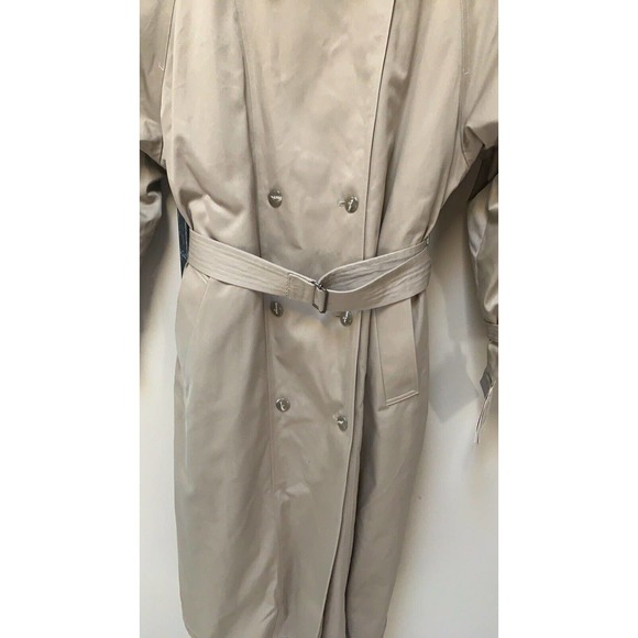 Vintage J.G. Hook Trench Coat Womens Size 14R Plaid Lined Yoke Button Up Belted - Picture 6 of 11